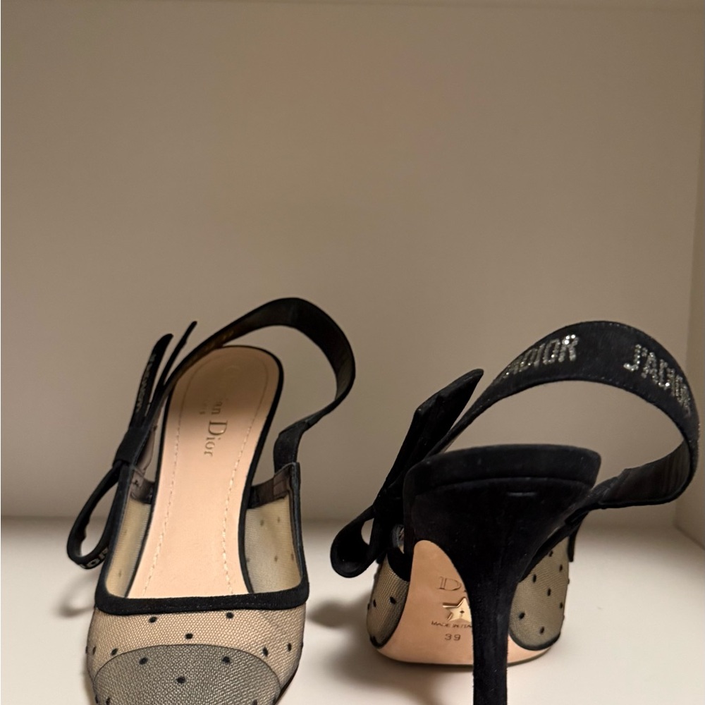 Dior Black Mesh Slingback Heels - Picture 7 of 16
